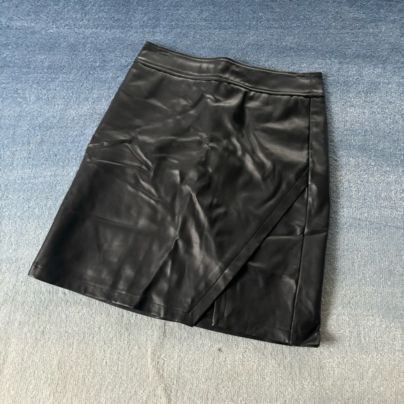 Loft Faux Leather Wrap Skirt - Picture 2 of 4